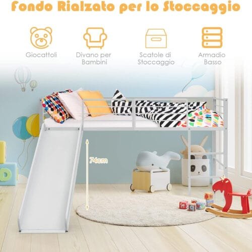 COSTWAY Kids Mid Sleeper Bed