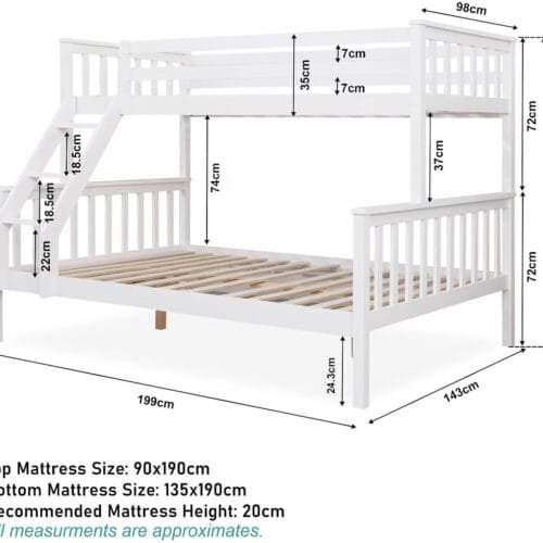 Triple Bunk Bed With Ladder