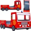 CASARIA® Children's Red Fire Engine Bed