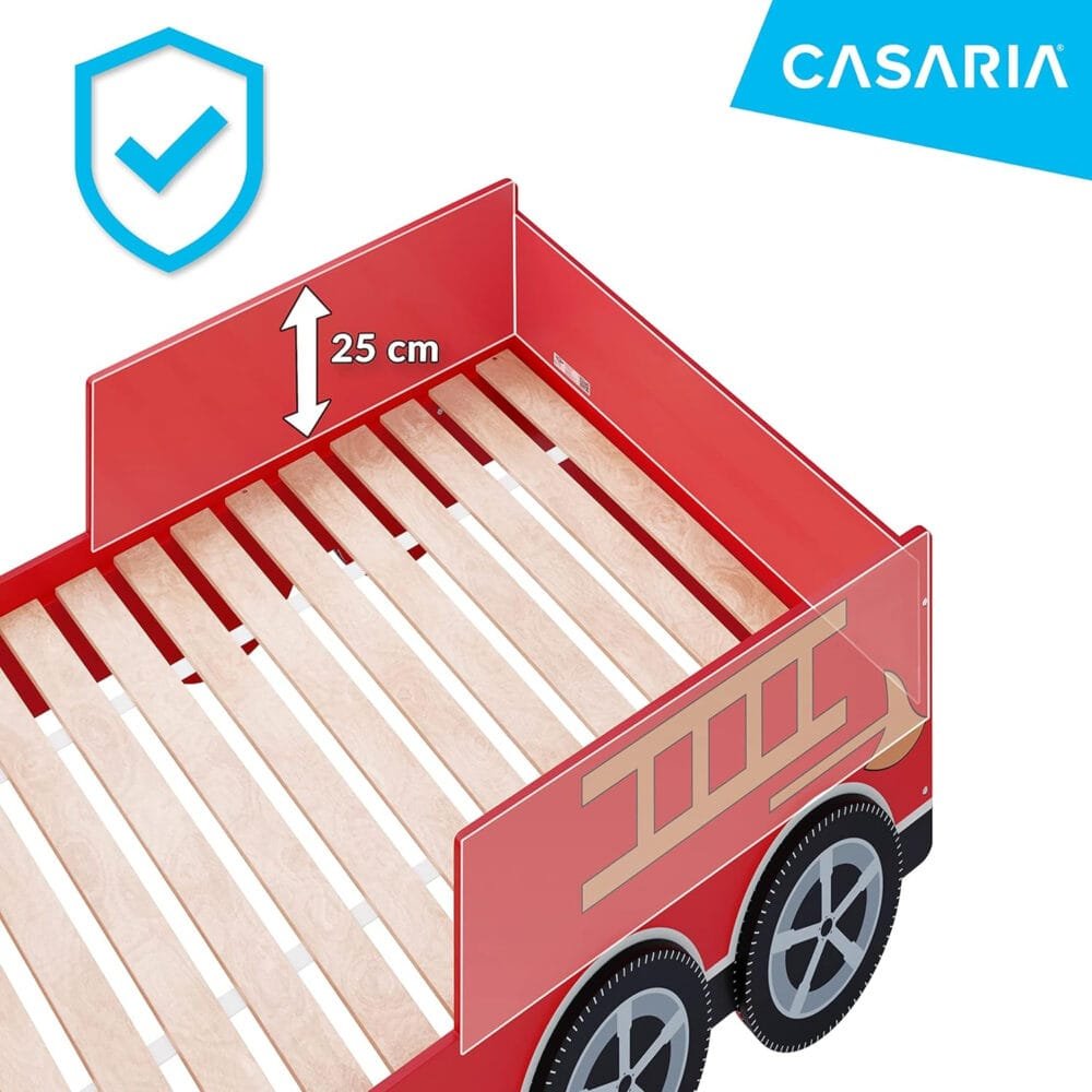 CASARIA® Children's Red Fire Engine Bed