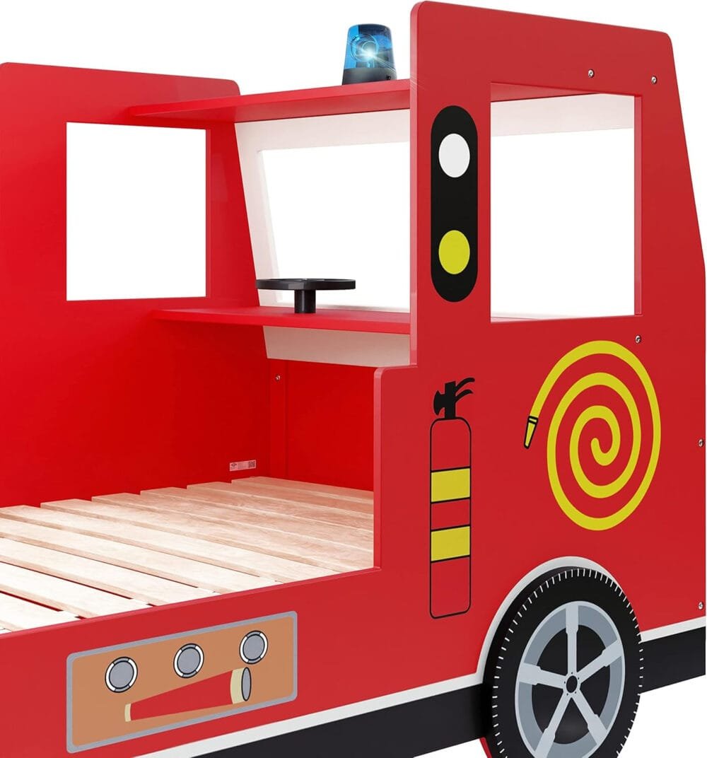CASARIA® Children's Red Fire Engine Bed