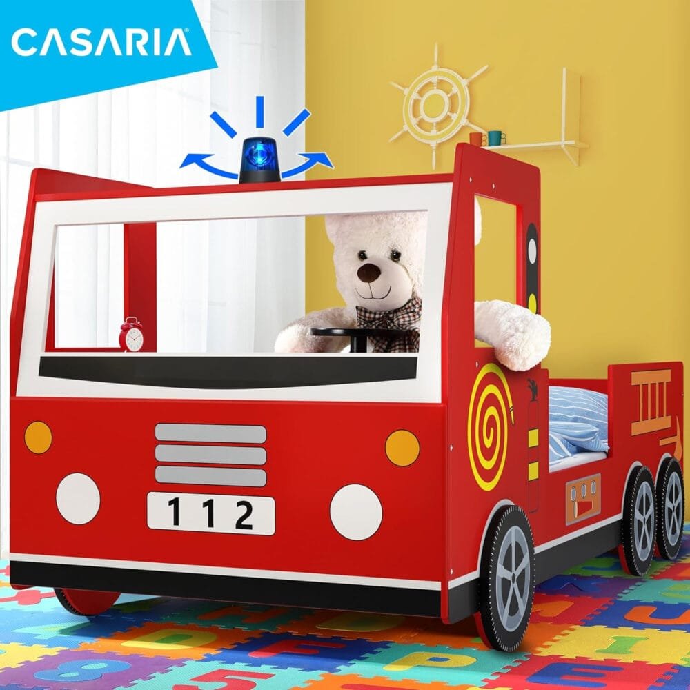 CASARIA® Children's Red Fire Engine Bed