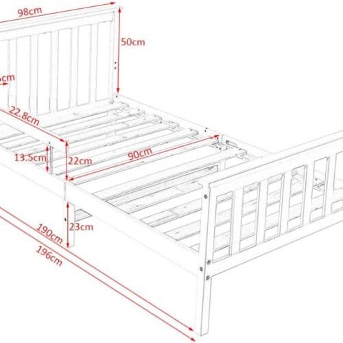 Single Bed Frame with Guardrail