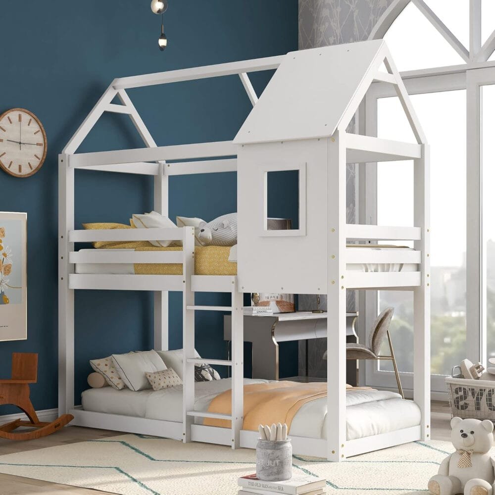 Kids Bunk Bed with Treehouse
