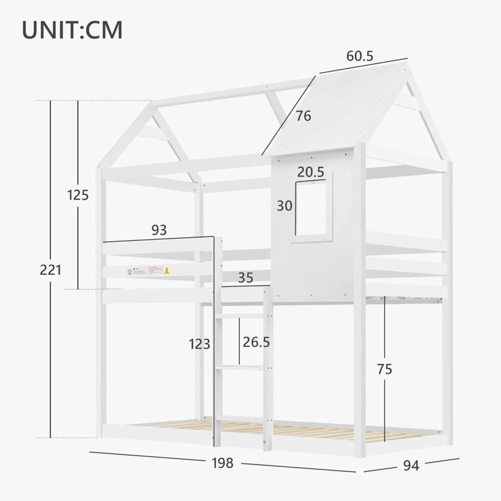 Kids Bunk Bed with Treehouse