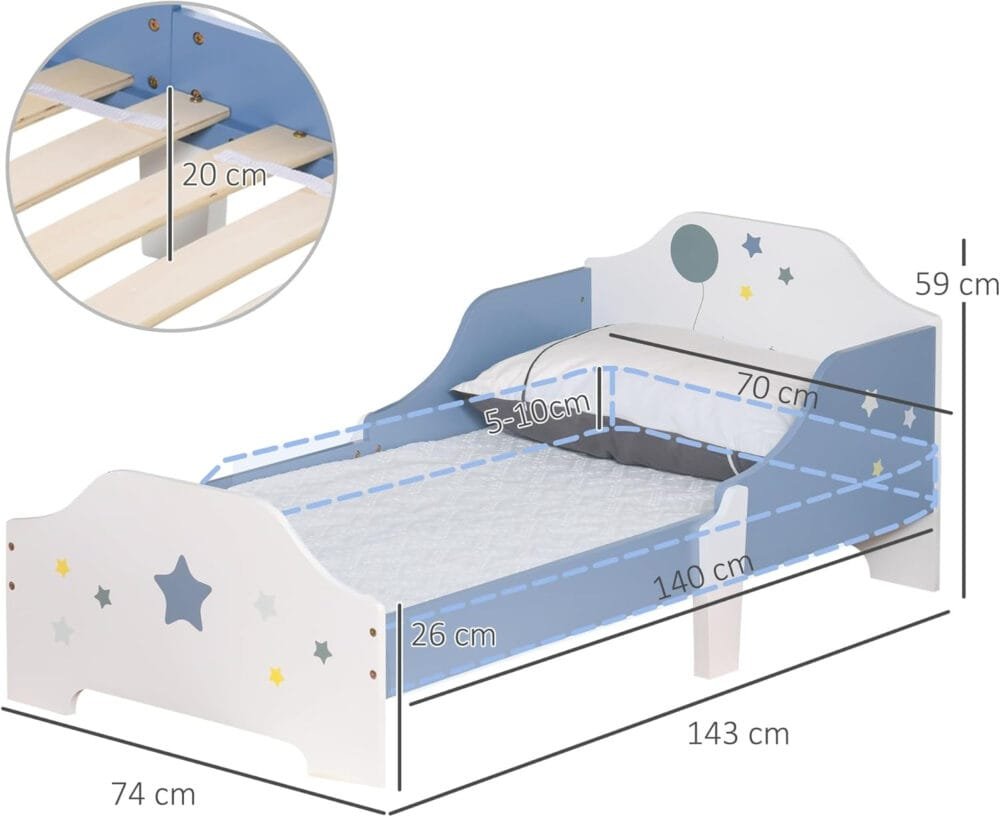 HOMCOM Toddler Bed