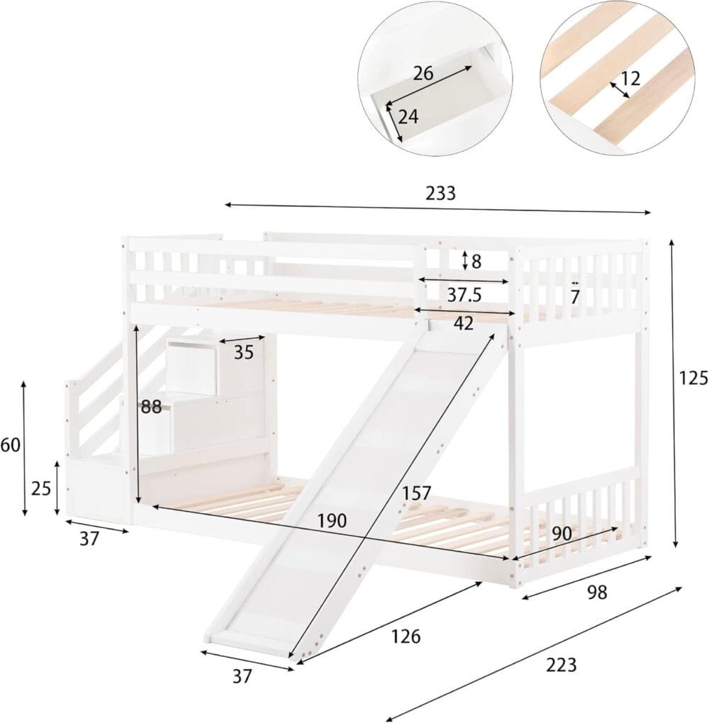 LTGB Bunk Bed with Stairs and Slide