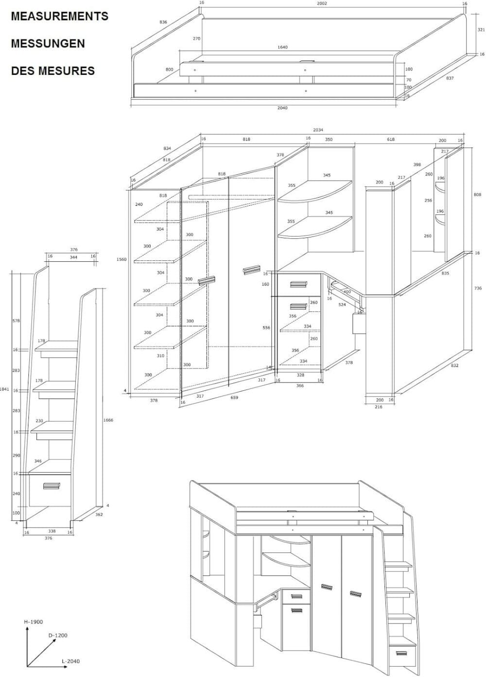 High Sleeper/Bunk Bed