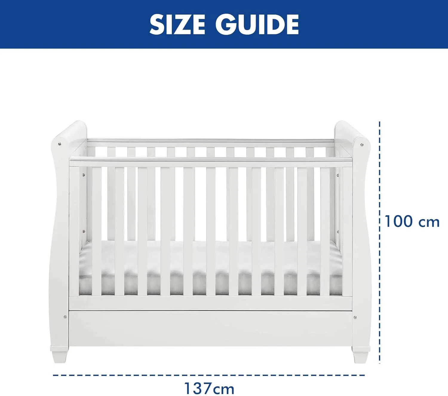 Babymore Eva Sleigh Cot Bed
