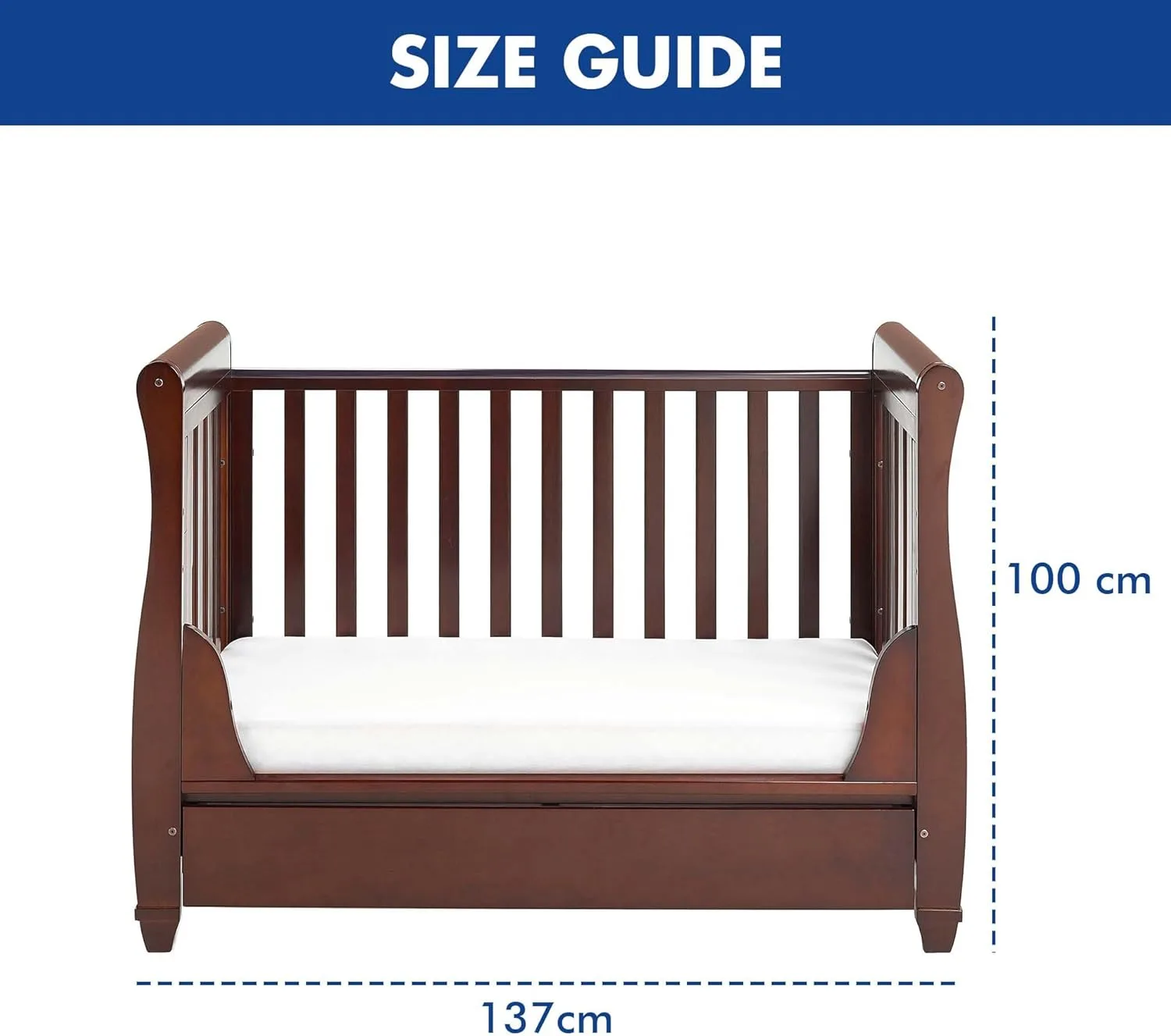 Babymore Eva Sleigh Cot Bed