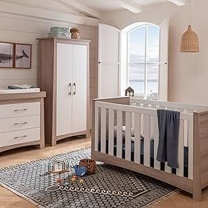 The Lana Cot Bed in Wht=ite & ash is a timeless piece that will last for years