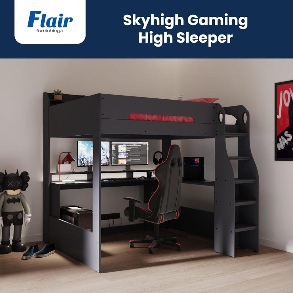 Flair Furnishings Wooden High Sleeper Beds for Kids