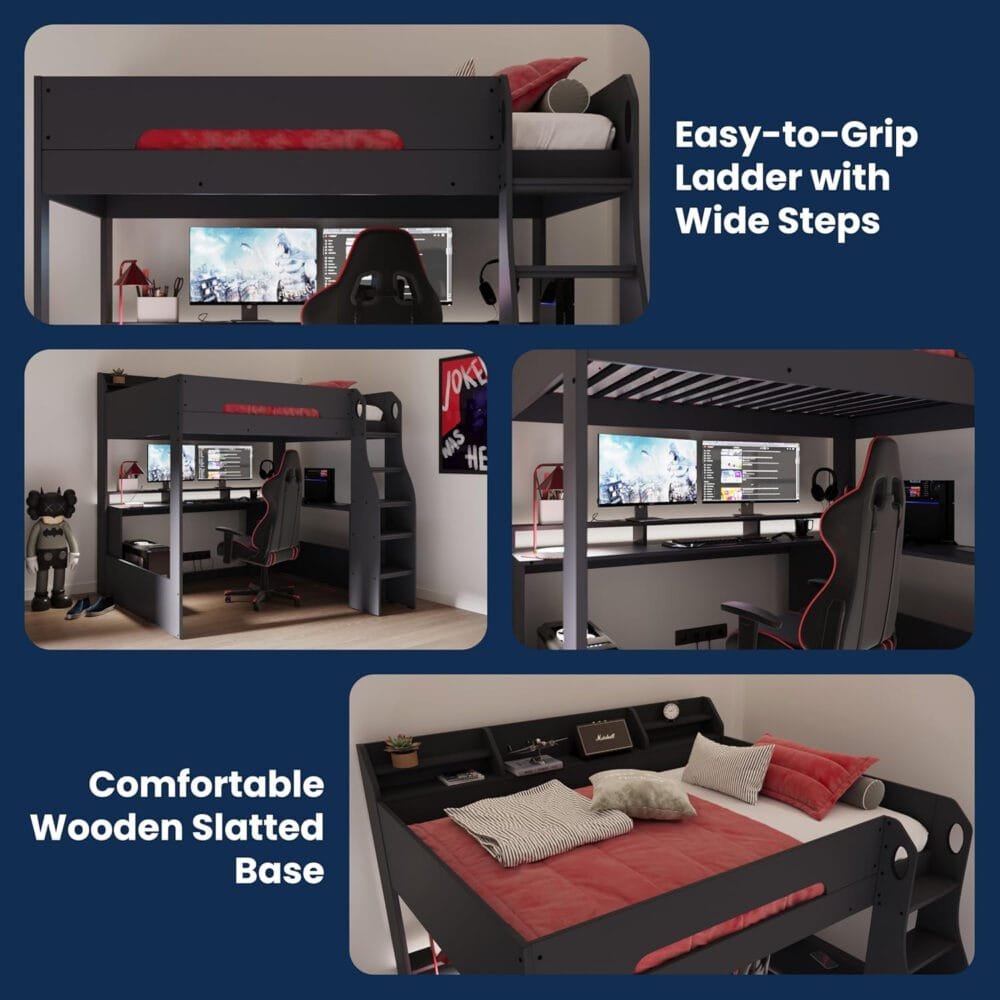Flair Furnishings Wooden High Sleeper Beds for Kids