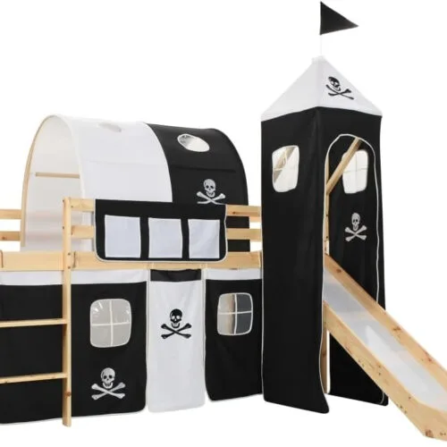 vidaXL Children's Loft Bed Frame with Slide & Ladder