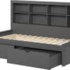 Donco Kids Twin Bookcase Daybed in Dark Grey