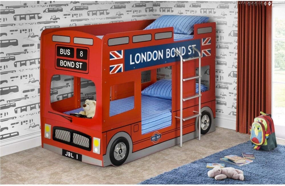 Julian Bowen Red Wood London Bunk Bed, Single