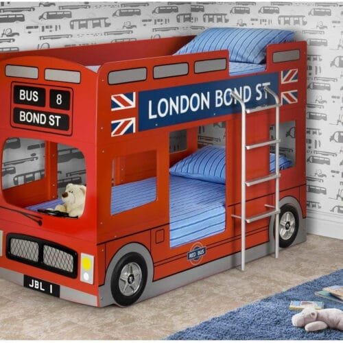 Julian Bowen Red Wood London Bunk Bed, Single