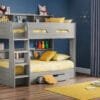 JulianBowen Bunk, Particle Board, Grey Oak, Single