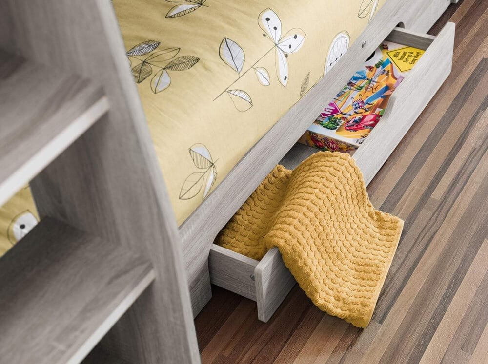 JulianBowen Bunk, Particle Board, Grey Oak, Single