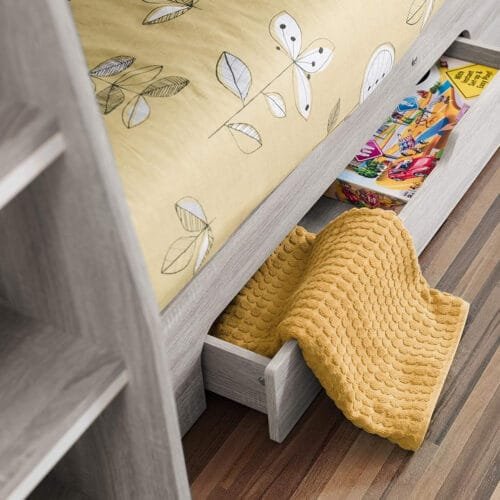 JulianBowen Bunk, Particle Board, Grey Oak, Single