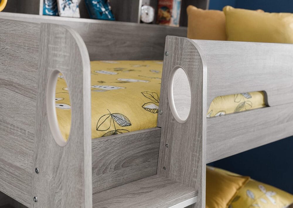 JulianBowen Bunk, Particle Board, Grey Oak, Single