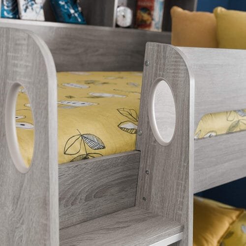 JulianBowen Bunk, Particle Board, Grey Oak, Single