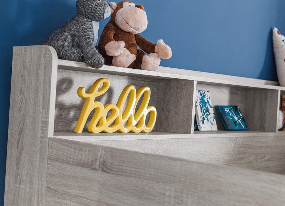 JulianBowen Bunk, Particle Board, Grey Oak, Single