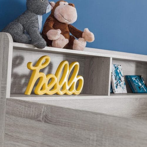 JulianBowen Bunk, Particle Board, Grey Oak, Single