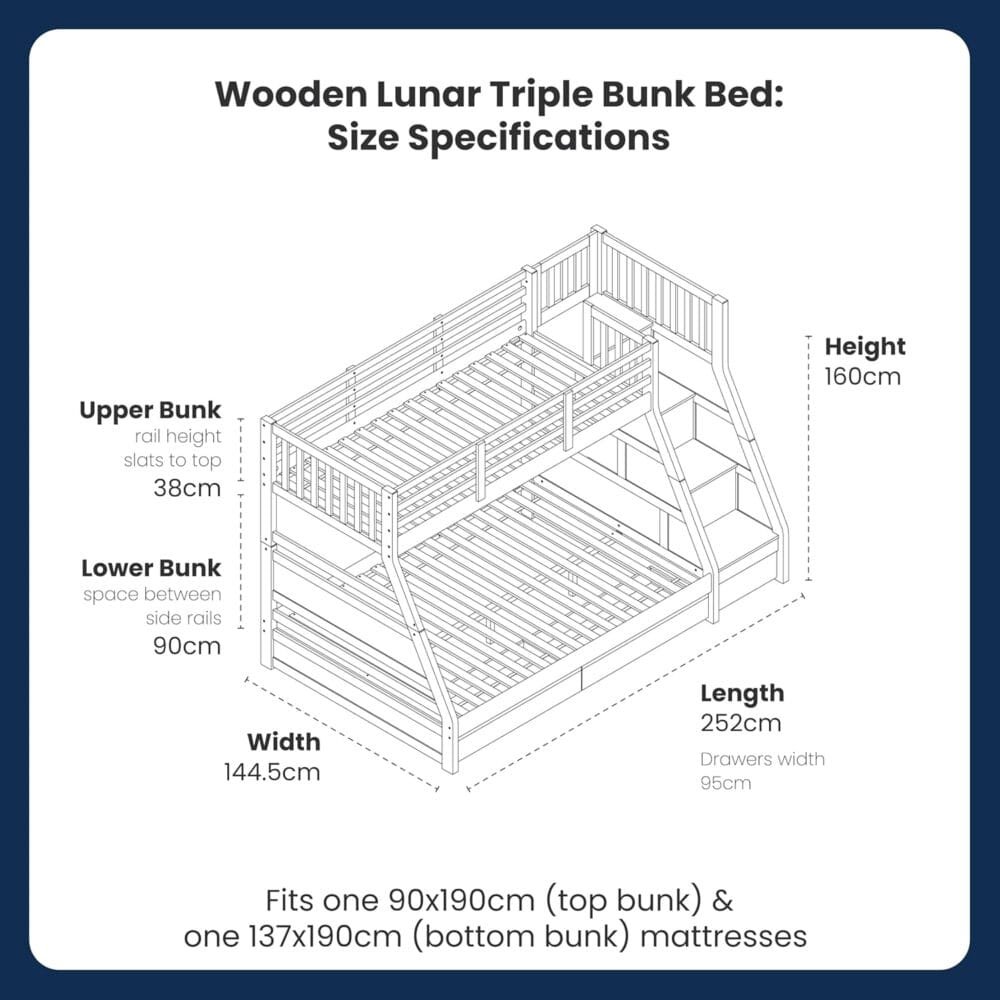 Flair Furnishings Triple Bunk Beds for Kids