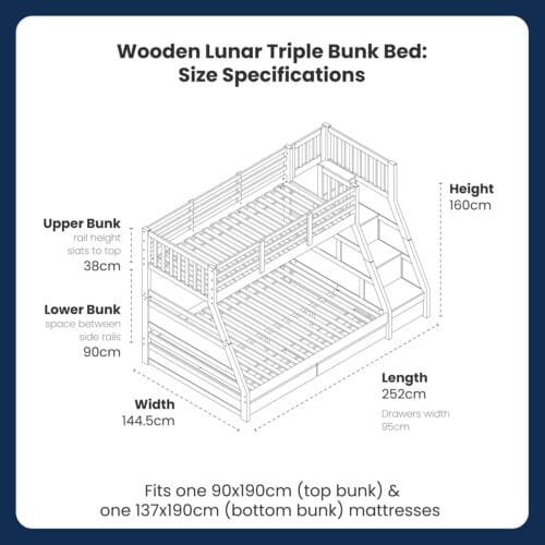 Flair Furnishings Triple Bunk Beds for Kids