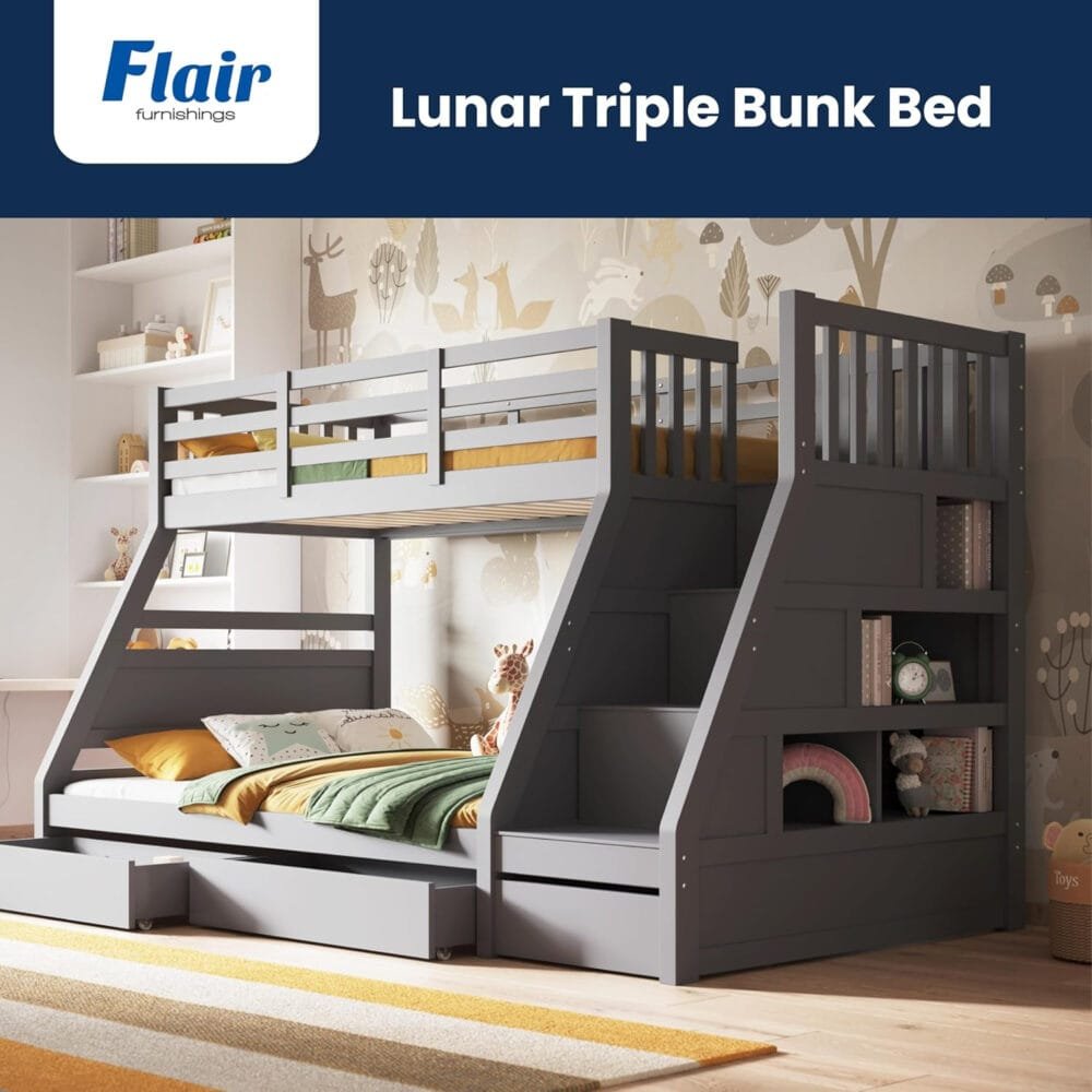 Flair Furnishings Triple Bunk Beds for Kids