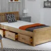 Happy Beds Mission Wooden Solid Waxed Pine Storage Bed