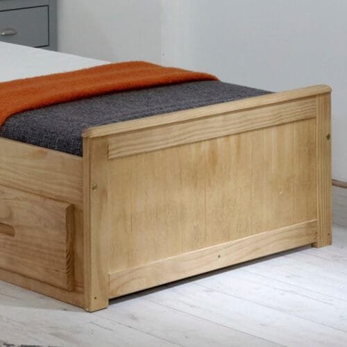 Happy Beds Mission Wooden Solid Waxed Pine Storage Bed