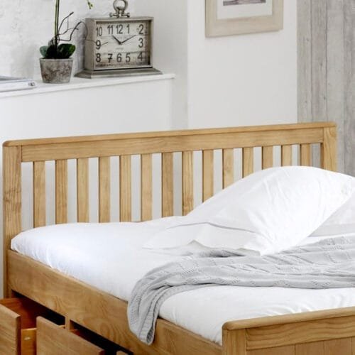 Happy Beds Mission Wooden Solid Waxed Pine Storage Bed