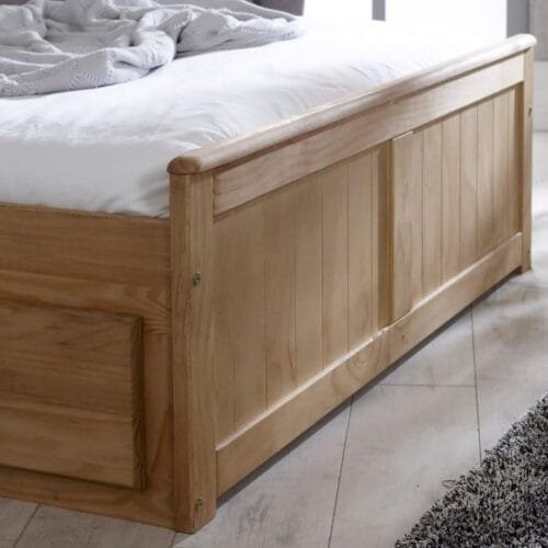 Happy Beds Mission Wooden Solid Waxed Pine Storage Bed