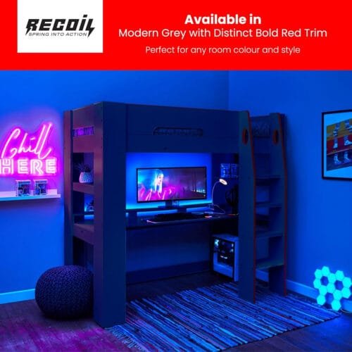 Flair Furnishings Recoil - Wooden High Sleeper Bed for Kids
