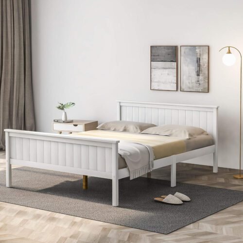 Merax Wooden Bed Frame, Single Bed 3ft Solid Wooden Bed Frame Merax Wooden Bed Frame, Single Bed 3ft Solid Wooden Bed Frame