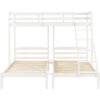 Bunk Bed 3 Sleeper, Bed Frame White Guard Rail Side Ladder 3Ft Bed Frame 208X198X162CM