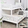 Triple Bunk Bed 3FT Single & 4.6FT Double, Solid Pine Wood Triple Sleeper Bed for Adults & Kids, Modern White Finish, Adjustable Design, Space-Saving Solution for Bedrooms